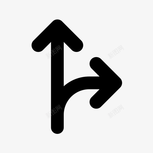 十字路口右分支岔道图标svg_新图网 https://ixintu.com 分支 十字路口 右转 导航 岔道 控制