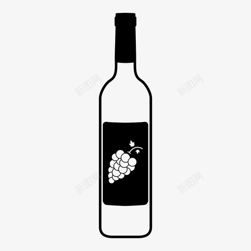 酒瓶乡村葡萄图标svg_新图网 https://ixintu.com 乡村 品尝 葡萄 酒庄 酒瓶
