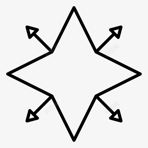风星罗盘玫瑰位置图标svg_新图网 https://ixintu.com 位置 地图 玫瑰 罗盘 风星