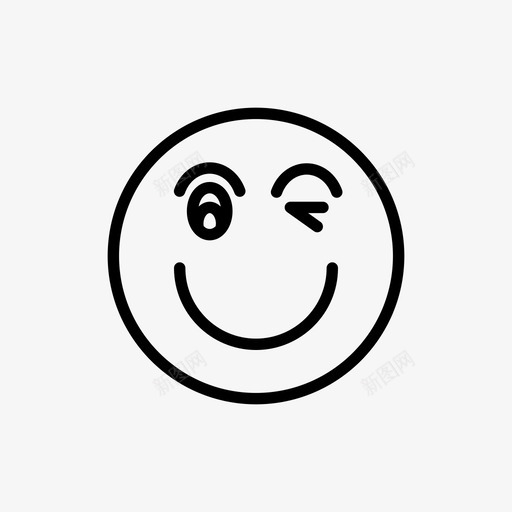 微笑眨眼表情图标svg_新图网 https://ixintu.com 微笑 情绪 眨眼 笑脸 表情