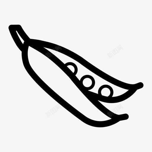 豌豆食品新鲜图标svg_新图网 https://ixintu.com 健康 新鲜 有机 蔬菜 豌豆 食品
