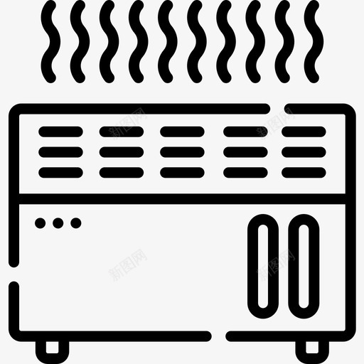 房间加热器智能家居50线性图标svg_新图网 https://ixintu.com 房间加热器 智能家居50 线性