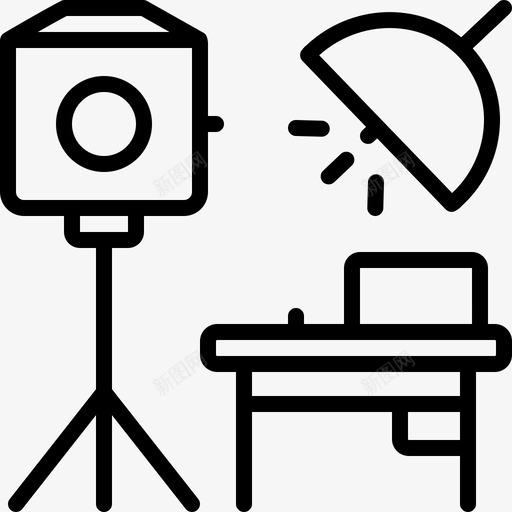 工作室照相机摄影图标svg_新图网 https://ixintu.com 反光镜 工作室 拍照 摄影 照相机