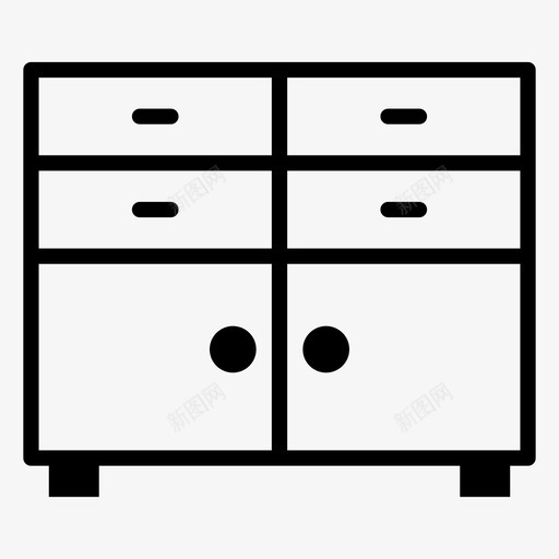 衣柜橱柜箱子图标svg_新图网 https://ixintu.com 室内 家具 家居 橱柜 箱子 衣柜