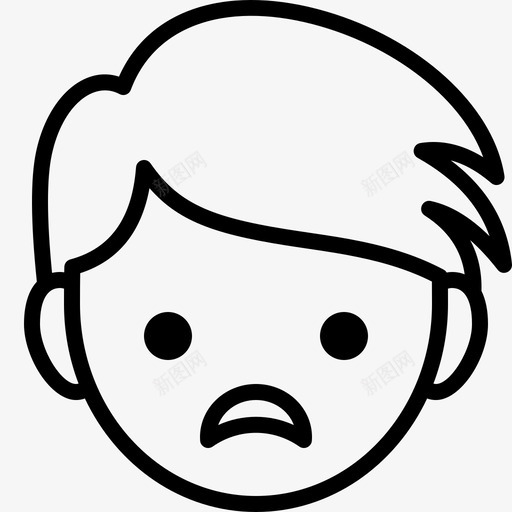 皱眉男孩表情图标svg_新图网 https://ixintu.com 男孩 皱眉 表情 轮廓