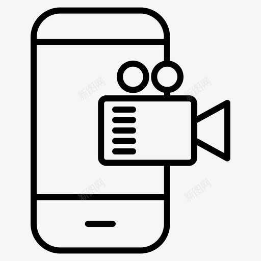 电话照相机电影院图标svg_新图网 https://ixintu.com 娱乐 照相机 电影 电影院 电话 视频