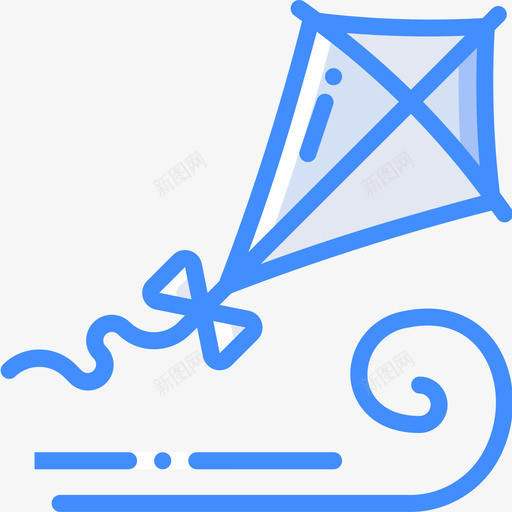 风筝秋天60蓝色图标svg_新图网 https://ixintu.com 秋天 蓝色 风筝