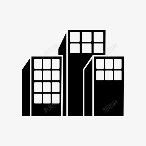 建筑物城市办公室图标svg_新图网 https://ixintu.com 办公室 城市 城镇 建筑物 房地产