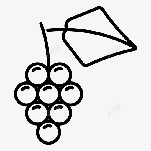 葡萄水果健康图标svg_新图网 https://ixintu.com 健康 水果 素食 维生素 葡萄