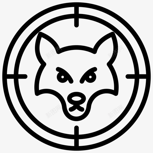狩猎猎狐猎头图标svg_新图网 https://ixintu.com 冒险 动物 图标 徒步旅行 狩猎 猎头 猎狐 目标 线图 野营
