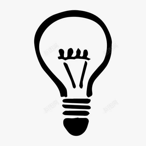 灯想法光图标svg_新图网 https://ixintu.com 想法 素描
