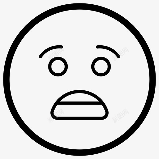 震惊的脸表情符号情感图标svg_新图网 https://ixintu.com 情感 表情符号 表情符号线向量图标 震惊的脸