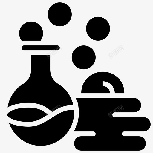 反应化学实验图标svg_新图网 https://ixintu.com 化学 反应 实验 底物 标志 烧瓶