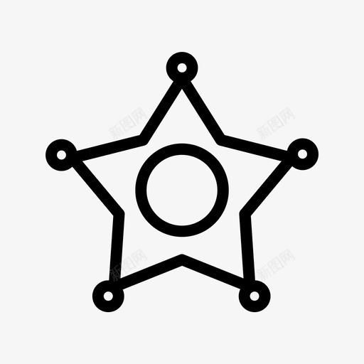 警长徽章警长徽章星星图标svg_新图网 https://ixintu.com 警长徽章警长徽章星星