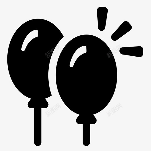 派对气球祝贺图标svg_新图网 https://ixintu.com 乐趣 有趣 气球 派对 祝贺 随意