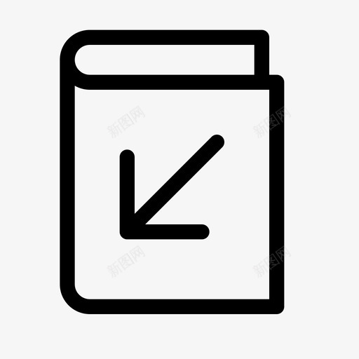 箭头背面书本图标svg_新图网 https://ixintu.com 一页 书本 书籍 分页 参考 箭头 背面 页面