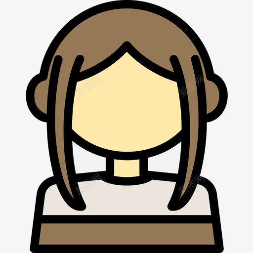 女孩阿凡达54线性颜色图标svg_新图网 https://ixintu.com 女孩 线性颜色 阿凡达54