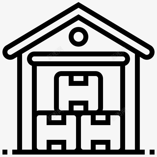 仓库配送工厂图标svg_新图网 https://ixintu.com 仓储 仓库 农场 工厂 智能 物流 配送