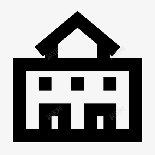建筑学院研究所图标svg_新图网 https://ixintu.com 博物馆 图书馆 学院 建筑 建筑轮廓24 研究所