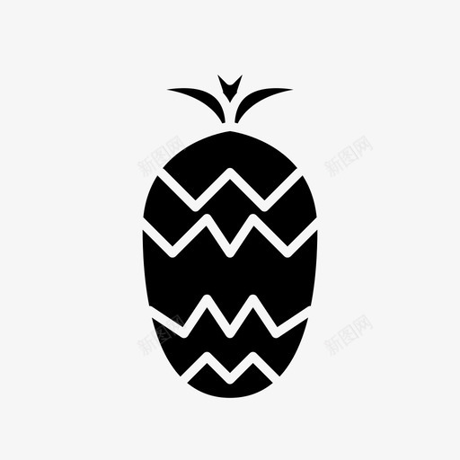 菠萝食品水果图标svg_新图网 https://ixintu.com 健康 字形 水果 热带 菠萝 蔬菜 食品