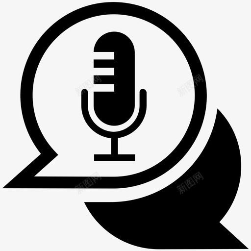 音频聊天录音声音图标svg_新图网 https://ixintu.com 声音 录音 语音 谈话 音频聊天