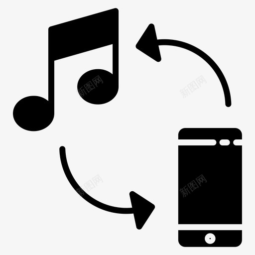 手机音乐歌曲图标svg_新图网 https://ixintu.com 手机 歌曲 音乐