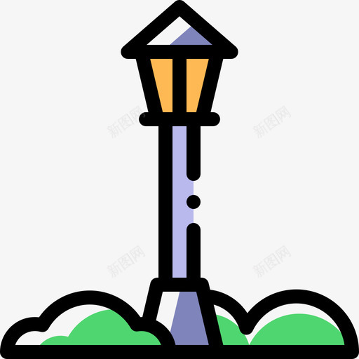路灯城市公园7颜色省略图标svg_新图网 https://ixintu.com 城市公园7 路灯 颜色省略
