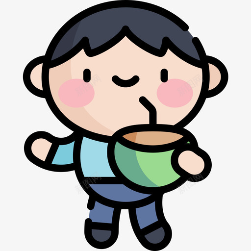 男人旅行的人3线性颜色图标svg_新图网 https://ixintu.com 旅行 男人 线性 行的 颜色