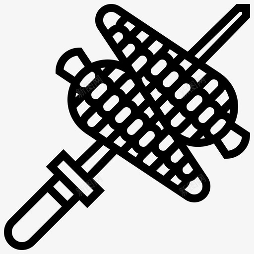 玉米烧烤配料图标svg_新图网 https://ixintu.com 一串玉米 烤熟 烧烤 玉米 蔬菜 配料