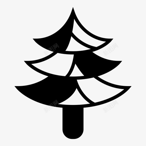 松树圣诞树花园图标svg_新图网 https://ixintu.com 圣诞树 松树 植物 花园