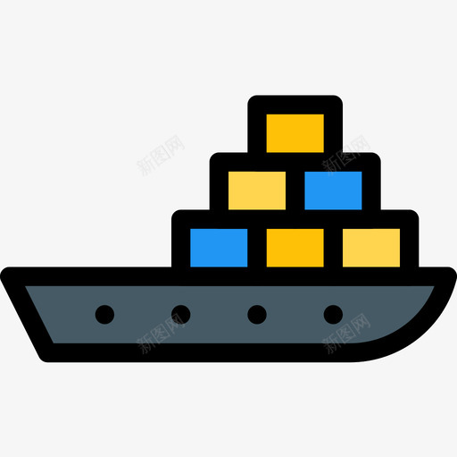 货船装运交货11线型颜色图标svg_新图网 https://ixintu.com 交货 线型 装运 货船 颜色
