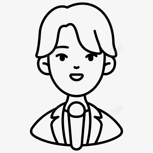 男记者头像职业人物图标svg_新图网 https://ixintu.com 人物 头像 提纲 职业 记者
