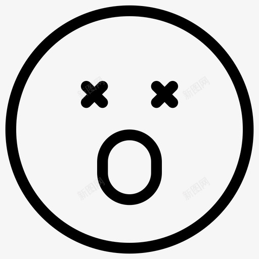 死亡表情符号惊讶图标svg_新图网 https://ixintu.com 惊讶 死亡 符号 表情