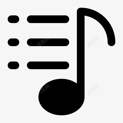 播放列表音乐播放器图标svg_新图网 https://ixintu.com 3字形 多媒体 播放列表 播放器 版本 视频 音乐