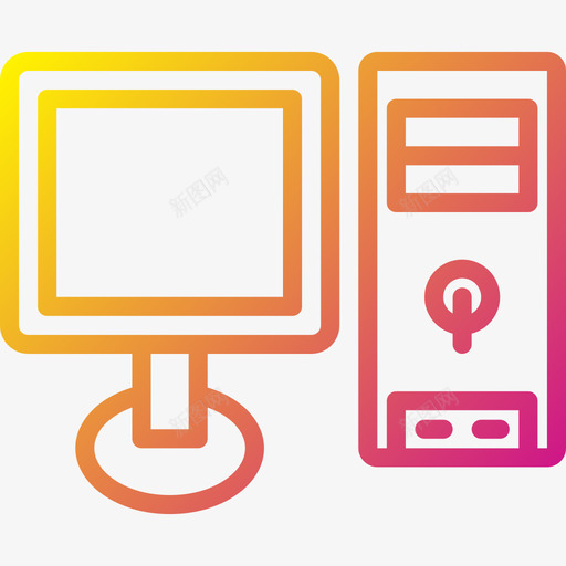 电脑办公用品7梯度图标svg_新图网 https://ixintu.com 办公用品 梯度 电脑