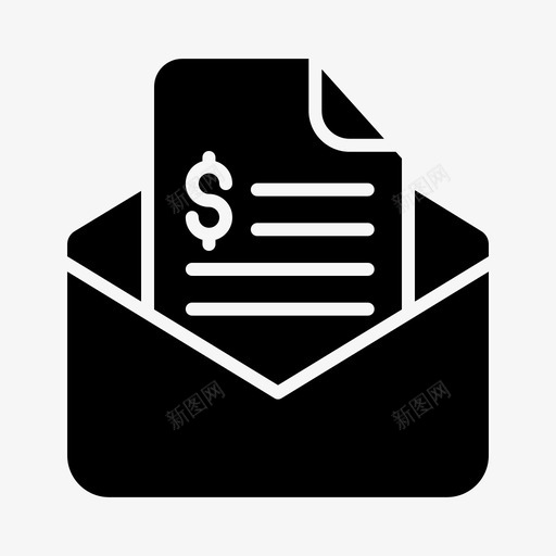 电子邮件帐单发票图标svg_新图网 https://ixintu.com 付款 发票 帐单 收据 电子邮件
