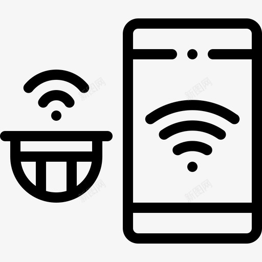 智能手机智能家居7线性图标svg_新图网 https://ixintu.com 手机 智能 智能家居 线性