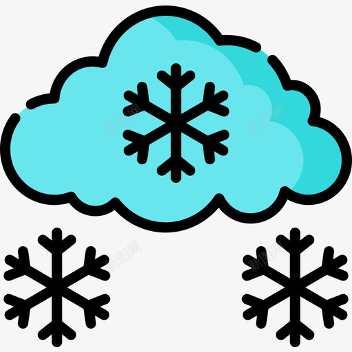 降雪自然灾害24线状颜色图标svg_新图网 https://ixintu.com 线状 自然灾害 降雪 颜色