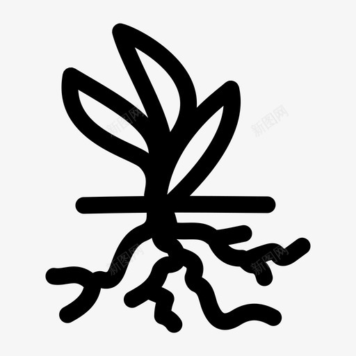 根自然植物图标svg_新图网 https://ixintu.com 杂草 植物 自然 花园