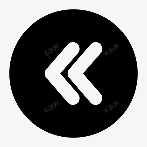 箭头背面方向图标svg_新图网 https://ixintu.com 上一个 左侧 方向 箭头 背面