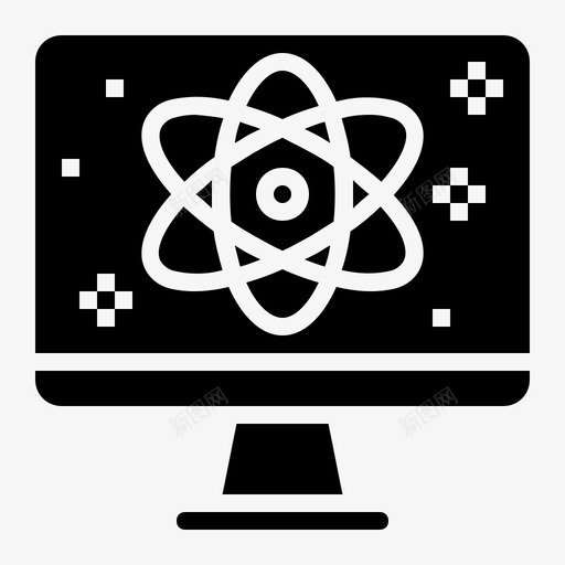 量子计算算法计算机图标svg_新图网 https://ixintu.com 技术颠覆 未来 算法 计算机 量子计算