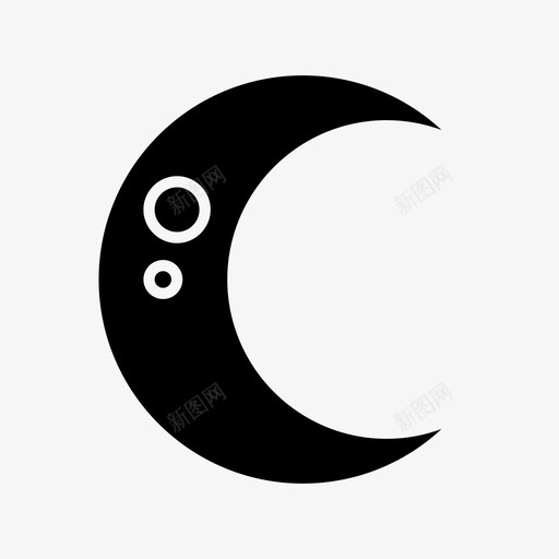 预报半圆月亮图标svg_新图网 https://ixintu.com 半圆 夜晚 天气 月亮 雕文 预报