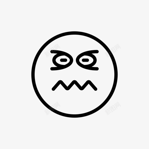 表情愤怒脸图标svg_新图网 https://ixintu.com 感觉 愤怒 担忧 表情
