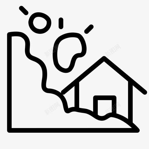 滑坡危险灾难图标svg_新图网 https://ixintu.com 危险 房屋 滑坡 灾难 自然