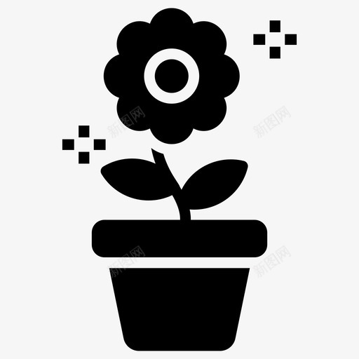 盆栽陶罐花盆图标svg_新图网 https://ixintu.com 园艺 整套陶器生产字形矢量图标 盆栽 花瓶 花盆 陶罐