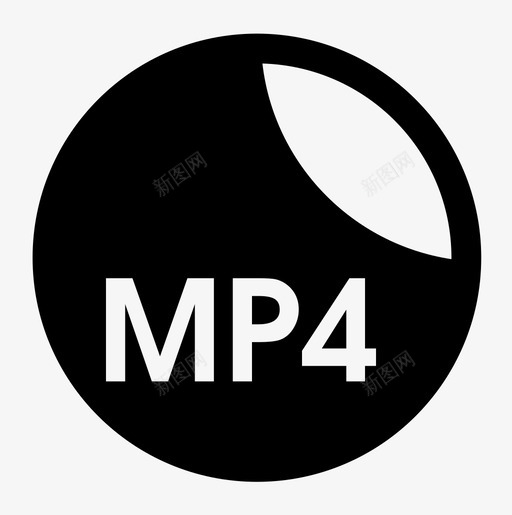 mp4文件扩展名图标svg_新图网 https://ixintu.com mp4 文件扩展名