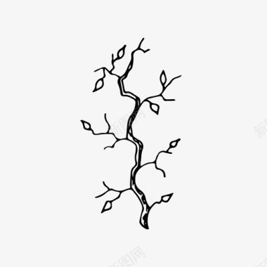树枝手绘自然图标图标