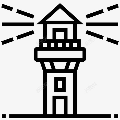 灯塔建筑物航行图标svg_新图网 https://ixintu.com 塔台 应急 建筑物 救援 救生员 服务 灯塔 航行