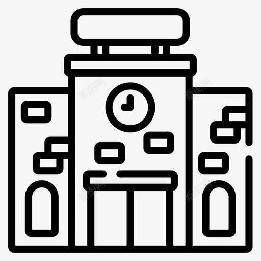 建筑物城市生活26线性图标svg_新图网 https://ixintu.com 城市生活 建筑物 线性