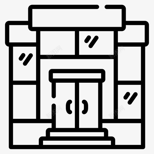 大厦城市生活26直线图标svg_新图网 https://ixintu.com 城市生活26 大厦 直线